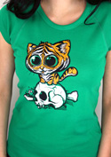 náhled - Tygřík zelené dámské tričko
