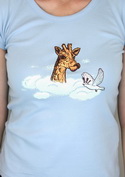náhled - Žirafa v oblacích dámské tričko