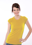 náhled - Dámské tričko raglánové žluté