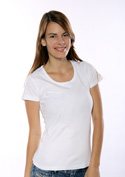 náhled - Dámské tričko klasické bílé - vyšší gramáž