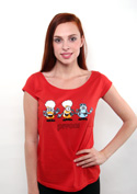 náhled - Pivoni červené dámské tričko