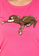 náhled - Spící pes fuchsiové dámské tričko