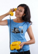 náhled - Telefon v důchodu modré dámské tričko