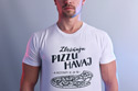 náhled - B 12 Zbožňuju pizzu Havaj bílé pánské tričko