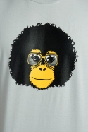 náhled - Retro opičák šedé pánské tričko