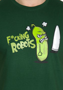 náhled - Fucking Robots zelené pánské tričko