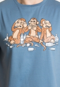 náhled - Trojnásobná opice modré pánské tričko