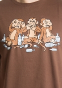 náhled - Trojnásobná opice hnědé pánské tričko