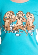 náhled - Trojnásobná opice dámské tričko