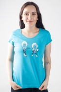 náhled - Prdlá modré dámské BIO tričko