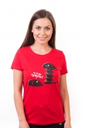 náhled - Vytočenej červené dámské BIO tričko