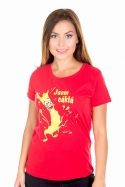 náhled - Cáklá červené dámské BIO tričko