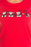 náhled - Opice červené dámské BIO tričko