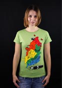 náhled - Color Smoke zelené dámské tričko