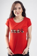 náhled - Opice červené dámské tričko