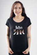 náhled - Beatles černé dámské tričko