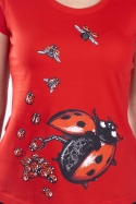 náhled - Ladybird Factory červené dámské tričko