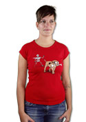 náhled - Kostlivec červené dámské tričko