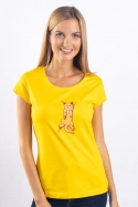 náhled - Spící kotě žluté dámské tričko