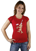 náhled - Špagety červené dámské tričko