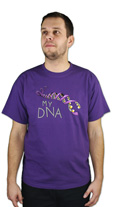 náhled - My DNA fialové pánské tričko