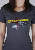 náhled - Zoubkovražda šedé dámské tričko