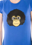 náhled - Retro opičák modré dámské tričko