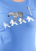 náhled - Zebra modré dámské tričko