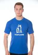 náhled - TeamWork modré pánské tričko