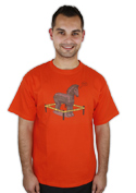 náhled - Trojský kůň oranžové pánské tričko