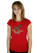náhled - Trojský kůň červené dámské tričko