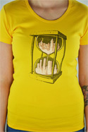náhled - Přesýpací hodiny žluté dámské tričko