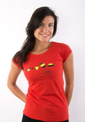 náhled - Testováno červené dámské tričko