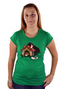 náhled - Bulldog zelené dámské tričko