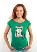 náhled - Ježek v kleci zelené dámské tričko