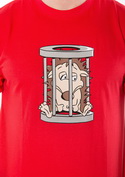 náhled - Ježek v kleci červené pánské tričko