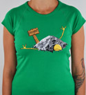 náhled - Sova spálená zelené dámské tričko