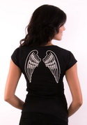 náhled - Křídla černé dámské tričko