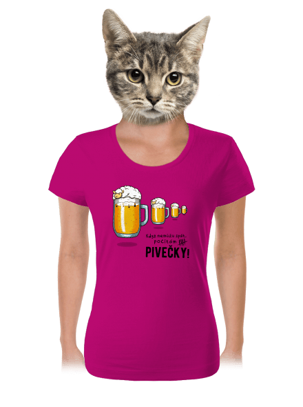 Pivečka dámské tričko Fuchsia Red