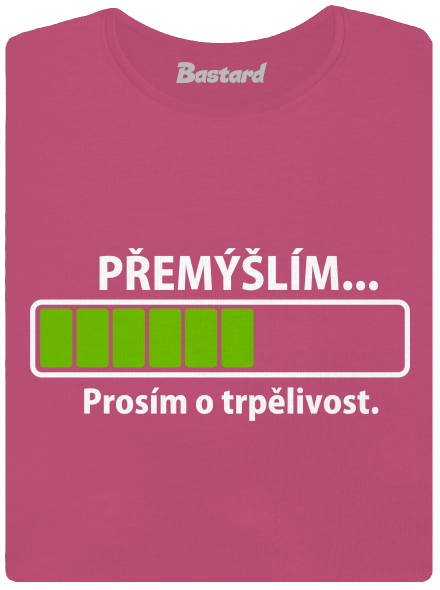 Přemýšlím dámské tričko s lemem Magenta