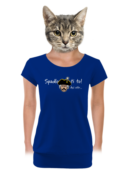 Spadlo ti to dámské tričko s lemem Royal Blue Mal