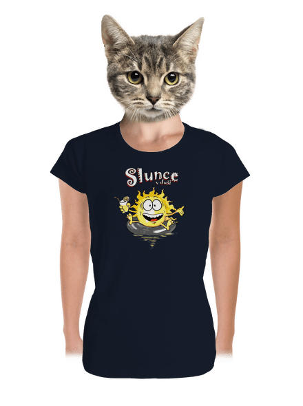 Slunce v duši dámské tričko premium Navy Mal