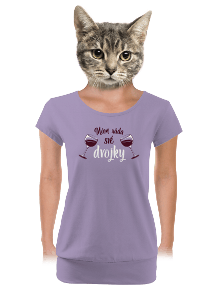 Dvojky dámské tričko s lemem Lavender