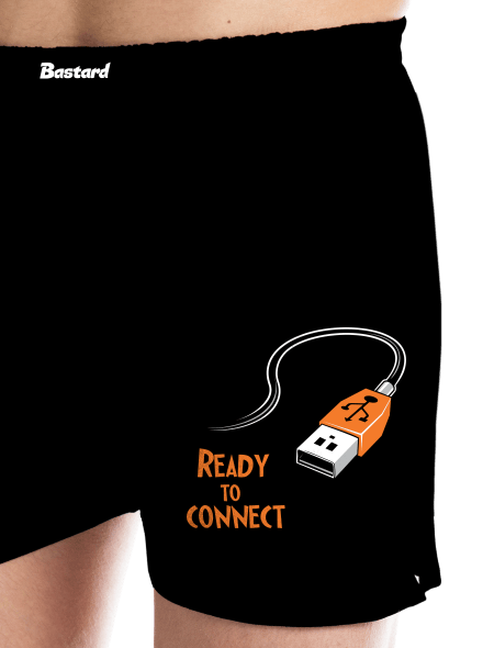 USB připojení pánské trenky  Black