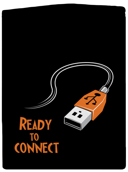 USB připojení pánská mikina na zip Black