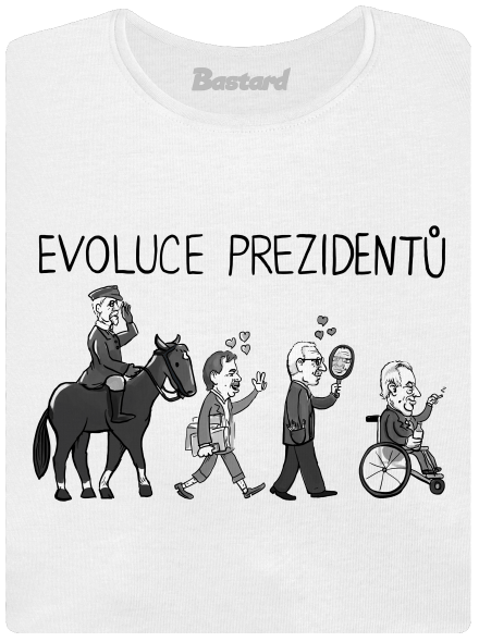 Evoluce prezidentů dámské tričko s lemem White