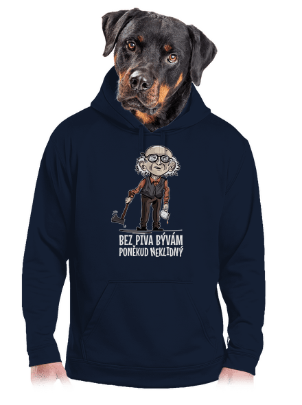 Neklidný bez piva pánská mikina klokanka Navy