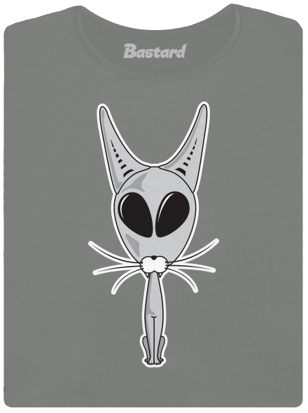 Mimozemská kočka dámské tričko  Dark Gray Melange