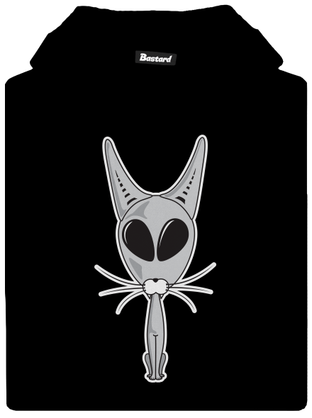 Mimozemská kočka dětská mikina klokanka  Black