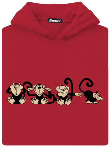 Opice dětská mikina klokanka Fire Red